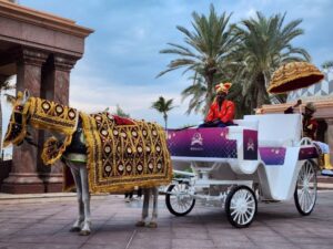 Royal carriage rental UAE | wedding carriage retal UAE Dubai | hourse carriage | white carriage rental Dubai UAE
