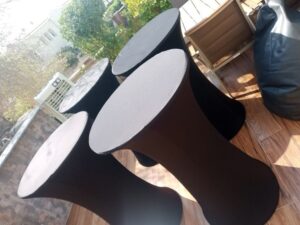 cocktail table with black cover