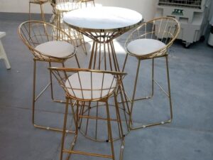 gold high chair for outdoor event gathering friends enjoy party